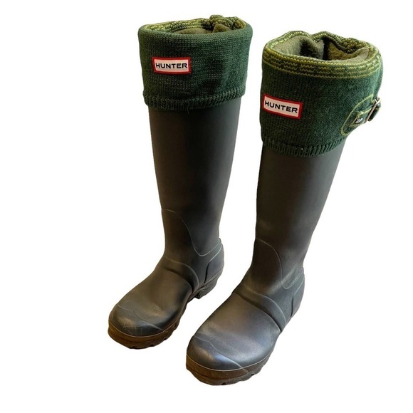 Hunter Women's Black Original Contrast Knee High Rain Boots Size US 5 - Picture 10 of 12